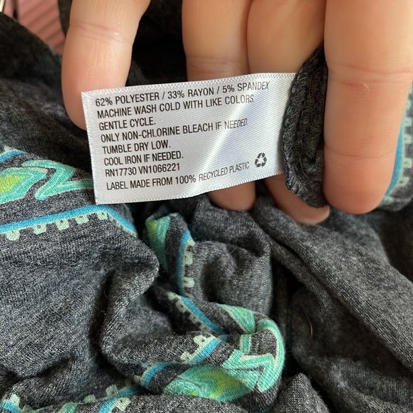 Mossimo Supply Co. Target Strapless Tube Dress! Charcoal with green arrows. - Picture 7 of 8